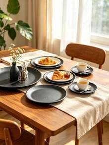 Premium Stainless Steel Cake Plate, Minimalist And Elegant, Suitable For Home Use, Ideal For Afternoon Tea, Desserts, Snacks, Pastries Display And Fruit Serving - Black - View 8