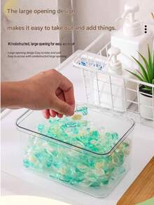 Transparent Laundry Room Storage Dispenser Bottle With Bamboo Lid, Clear Laundry Detergent Storage Container, Multi-Purpose Sealed Storage Jar For Washing And Care Products, Home Laundry Organization - A - View 5