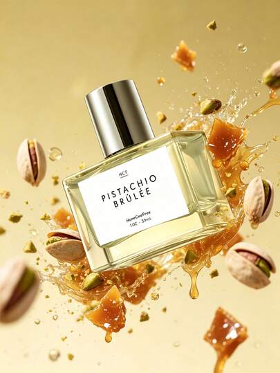 Spray de parfum brésilien 30ml, désodorisant, désodorisant pour voiture, accessoires de voiture, nécessités quotidiennes, fournitures pour la maison, fournitures de cuisine, accessoires de cuisine, éliminateur d'odeurs pour la chambre, la chambre à coucher et la cuisine, diffuseur d'huiles essentielles aromathérapie, diffuseur de parfum, alternative de diffuseur sans flamme; Produit parfumé gourmand Pistache Caramel Brûlé - Parfum frais universel pour la maison et la voiture