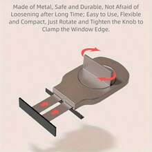 Metal Sliding Window And Door Security Lock - Battery-Free, Home Anti-Theft Security Hardware, Anti-Pinch Design, Enhance Home Security, Holiday Gift - Lock - View 9