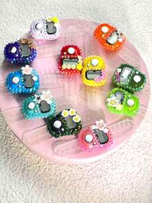 Custom New Multi-Color Rhinestone Flower Finger Counter Portable Ring Electronic Tally Counter Manual Button Counter Mini Handheld Counter Card-Mounted Electronic Prayer Beads Multi-Color Options -Tasbih- Suitable For Prayer Counting - Sports Counting - Holiday Gifts And More - Multicolor - View 11