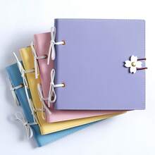 6x6-Inch Scrapbook | 240 Pages, Thickened Blank Pages, Wedding Album, Exclusive Photo Album For Girlfriend, Boyfriend, Family | Creative Handcrafted Gifts With A Sense Of Ceremony, Available In Pink, Yellow, Purple - Multicolor - View 1