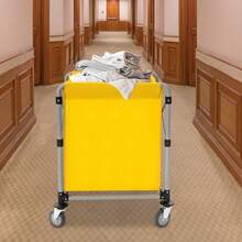 YUNRUX Laundry Basket With Wheels, Compact Rolling Laundry Cart, Laundry Trolley - Yellow - View 8