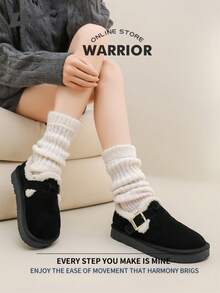 Warrior Comfortable Street Style Snow Boots For Women Autumn And Winter Comfortable Running Shoes Modest Style Casual Yet Sleek Sneakers Applicable Throughout The Year Wear-Resisting All-Day Wear Training Sneakers Warm Fleece-Lined Sneakers - Black - View 3