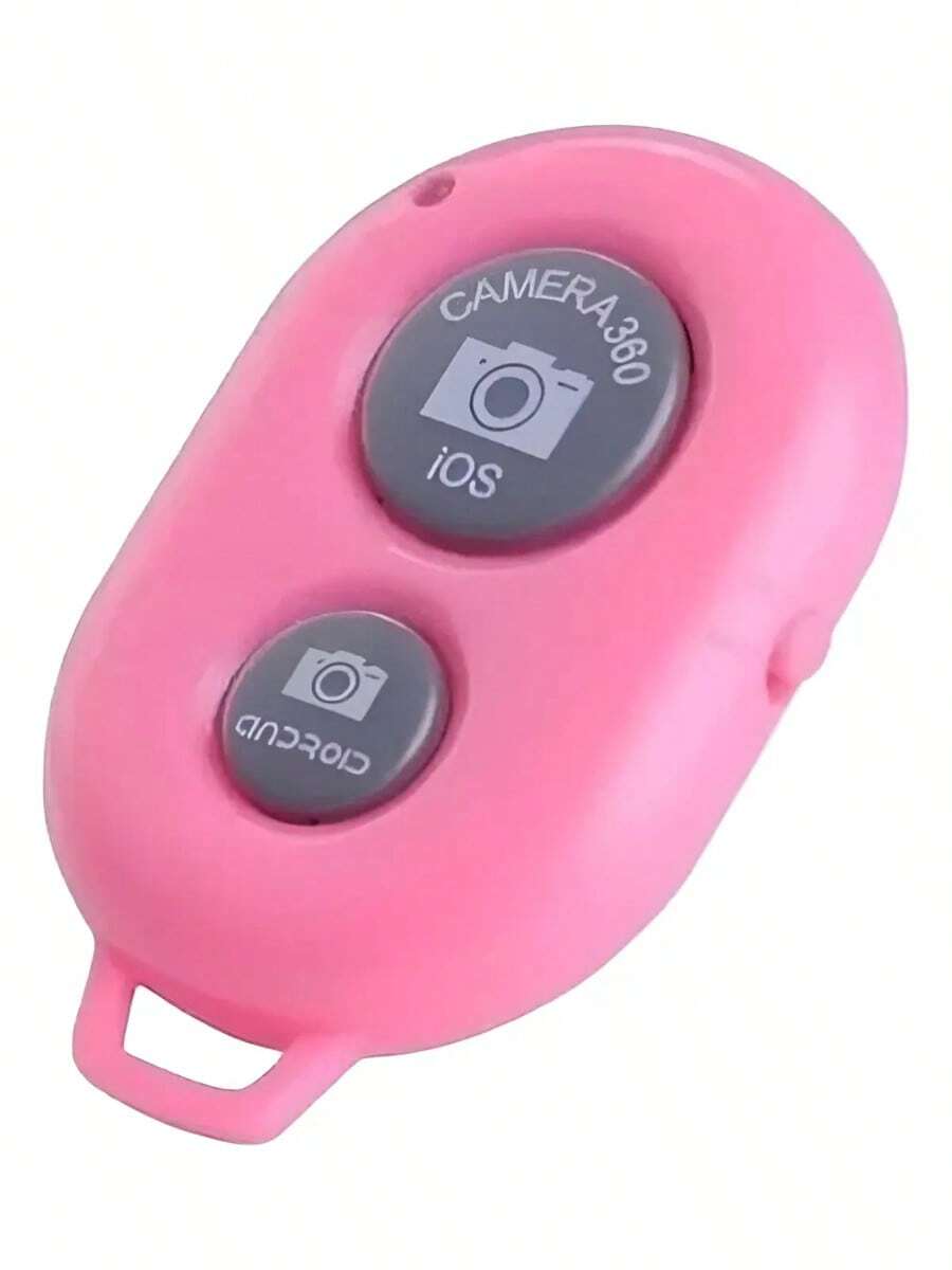 Controle Disparador Bluetooth Botão Para Selfie Tirar - Rosa - Visão 1
