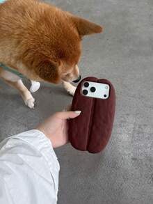 Cartoon 3D Fun Realistic Coffee Bean Phone Case Compatible With Iphone 17 Pro Max, Apple 17 Pro, Silicone Full Coverage 16 Pro Max, Shockproof 15 Soft 14 Women 13P New 15 Pro Max - Brown - View 3