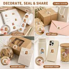 500PCS(1 Roll) 1 Inch Capybara Stickers, 12 Patterns, Suitable For Teachers, Adults, Parents, Classroom, School, Work, Study, Training, Cute Animal Stickers, Handmade Self-Adhesive Labels, Incentive Encouragement Stickers, Back To School Stickers, School Opening Decoration Stickers, Back To School Gifts - Multicolor - View 3