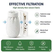 60pcs (50 Filter Bags + 10 Fixing Bands) High Density Non-Woven Fabric Faucet Filter, Universal Tap Water Filter For Kitchen And Bathroom, Easy Installation, Removes Rust, Sediment And Impurities, Home Water Filter Accessories - View 6