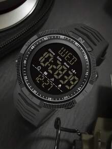 SANDA. SANDA Single Display Digital Watch For Men, Fashion Student Wristwatch With Luminous & Waterproof Function - one-size - View 2
