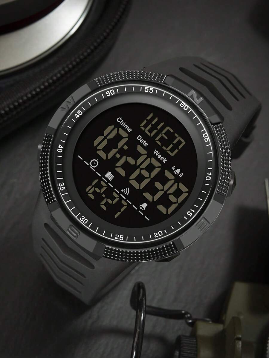SANDA. SANDA Single Display Digital Watch For Men, Fashion Student Wristwatch With Luminous & Waterproof Function