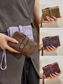 FOREVER MIYIN Women Vintage Texture Wristlet Clutch, Zipper Closure RFID Wallet With ID Window Multi Card Slots Coin Purse For Daily Use - Multicolor - View 11