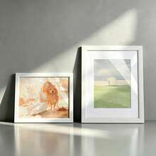 1pc European Minimalist Style White Photo Frame, Optional 8.5x11"/A4/11x14" Photo, Suitable For Style Solid Color Versatile Landscape Art Photo Wall Decor Frame, Children Portrait, Couple Photo Frame (Image For Reference Only, Random Photo Paper Included) - 1PC - View 3