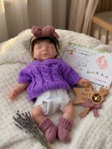 10 Inch Soft Touch Silicone Reborn Baby Girl With Rooted Hair Newbonr Baby Doll For Birthday Gift(Anatomically Accurate) - Silicone Doll - View 7