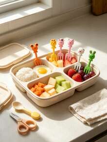 60/20/10/2pcs Reusable Fruit Forks, Bento Box Fruit Tray Inserts, Restaurant Kitchen Cake Shop Plate Decor, Party Dessert Fruit Supplies, Essential Kitchen Utensils, Halloween And Christmas Gifts - Multicolor - View 5