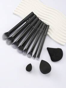 BAILIFOREVER 11/18pcs Makeup Brush And Sponge Tool Set, Professional Makeup Brush And Makeup Sponge Set, Powder Puff Makeup Brush Set, Makeup Brush Set, Makeup Brush Set, Makeup Set, Complete Makeup Set, Makeup Brush Set, Complete Makeup Set, Brush Set, Makeup Brush Set, Makeup Gift Set, Freebie, Professional Makeup Brush, Complete Makeup Set - Black - View 7