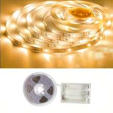 1 Roll LED Light Strip With Battery Box, Warm White/White LED Light Strip, Suitable For Under Bed, Under Cabinet, Kitchen, Bedroom, Christmas, Halloween, Holiday Party, Etc. (Batteries Not Included) - Multicolor - View 2
