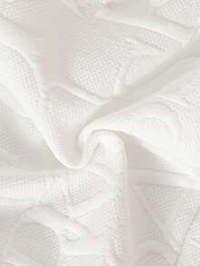 3pcs Set Baby Boy Knit Letter Jacquard Ribbed Crew Neck Long Sleeve Sweatshirt, Pants And Backpack, Autumn Winter Clothing - White - View 10