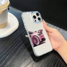 1 pieza Funda de teléfono con patrón de carreras negro & plateado compatible con teléfonos Apple - Multicolor - Ver 5