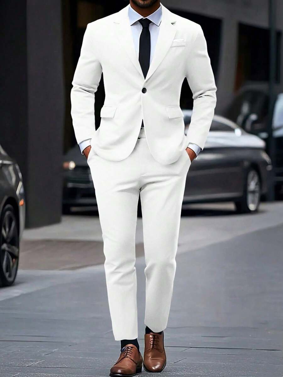 Men Suits - 白色 - 查看 1