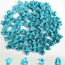 100pcs Crown Flower Beads, 12mm Hawaiian Crown Flower Random Mixed Colors, Straight Hole Glossy Colorful Flower Beads, Resin And Synthetic Coral Pink - Multi-color - View 14