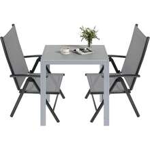 Garden Table 75x75cm, Weatherproof WPC Square Patio Table With Aluminium Frame, Rustproof Lightweight Outdoor Bistro Table For Garden, Balcony, Deck - Silver-gray - View 6
