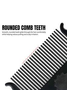 Peine giratorio 360° de doble cara con dientes anchos y finos en color negro, peine de peinado y cuidado de barba para hombres, peine de textura de cabello con dientes anchos, peine de dientes finos para cabello liso y flequillo de mujeres, peine giratorio portátil de bolsillo para alivio del estrés - 8360#Peine con rodamiento negro - Ver 9