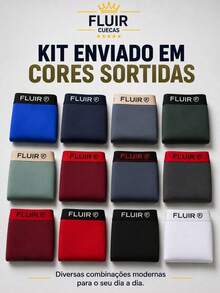 Kit com 3 Cuecas Boxer Ciclista Lisa Box Masculino Adulto Forro 100% Algodão Conforto e Qualidade. - Multicolorido - Visão 11