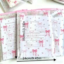 5pcs Cute Bow A4 Document Bags Student Exam Paper Storage Bags / Clothing Storage Bags Organizer, Waterproof Zipper Semi-Transparent Document Bags With Writable Text Marking - Multicolor - View 9