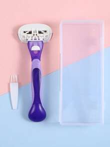 女用長柄與短柄刮鬍刀套組，適用腋下、腿部與比基尼區域，多功能綜合便攜刮鬍刀，粉色手動刮鬍刀，女用比基尼手動安全刮鬍刀片除毛/刮毛/5層刀片，不鏽鋼刀片可替換粉色刮鬍刀頭，女孩禮物旅行必備（手柄 + 刮鬍刀頭 + 收納盒） - 彩色 - 查看 9