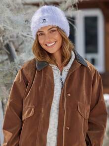 CAMEL CROWN Unisex Plush Knitted Beanie, Winter Faux Mink Fur Windproof Earflap Hat, Thickened Warm Face-Flattering Knit Cap - Snow Soft Purple - View 1