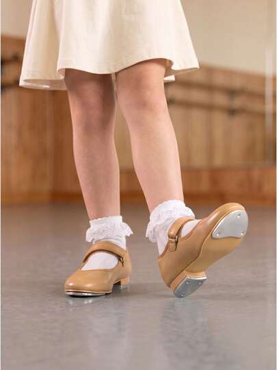 Economical Unisex Kids Easy Lace Up Tap Shoes For Girls And Boys Comfortable Tap Dance Flat Shoes