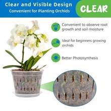 5pcs/4pcs/3pcs Transparent Orchid Pots With Base, 3"/4"/5"/6"/7" Plastic Multi-Size Flower Pots, Modern Plant Growing Pots, Premium Weatherproof Outdoor Rooting & Seedling Cultivation Pots, Includes Gardening Accessories, Suitable For Professional Gardening Tools, Drainage Hole Breathable Slotted Clear Plastic Orchid Planters For Indoor/Outdoor Plants And Orchids - A - View 3