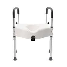 White 3-In-1 Raised Toilet Seat With Adjustable Armrests, 330.7lbs Heavy Duty Commode Riser For Elderly, Pregnant & Post-Surgery Hospital Home Care - White - View 6