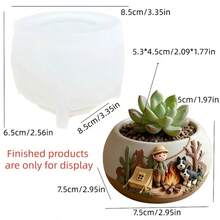 SUPWANPENG 1pc Resin Silicone Mold Camping Style Puppy Tent Cactus Embossed Spherical Flower Pot Shape DIY Handmade Casting Mold For Making Flower Pot, Pen Holder, Candle Holder, Key Storage Box, Compatible With Resin, Plaster, Clay, Cement, Concrete, Desktop Succulent Green Plant Decoration Ornament Mold, Perfect For Home Decor, Valentine's Day, Mother's Day, Father's Day, Christmas Gift Handmade Mold - No BW300 Mold - View 10