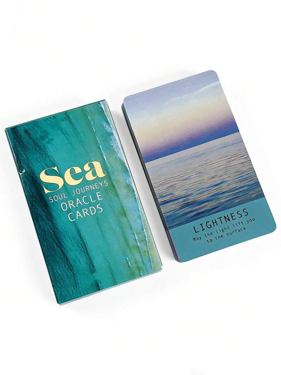 1 BoxSea Soul Journeys Oracle 48 Cards, Ocean Healing Divination Deck Oracle Cards Used For Self-Care, Daily Meditation, And Daily Guidance.