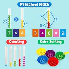 Aizweb - Juguetes de recuento y clasificación de color para niños pequeños, pinzas de clasificación de color, actividades de aprendizaje de jardín de infancia preescolar Montessori, manipuladores - como en la imagen - Ver 5
