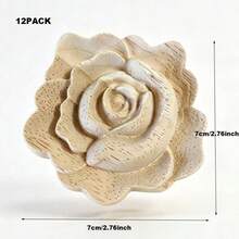 Hand Carved Wooden Rose Applique - Unfinished Natural Wood Floral Craft Embellishment For Furniture, Home Decor, DIY Projects - Multicolor - View 11