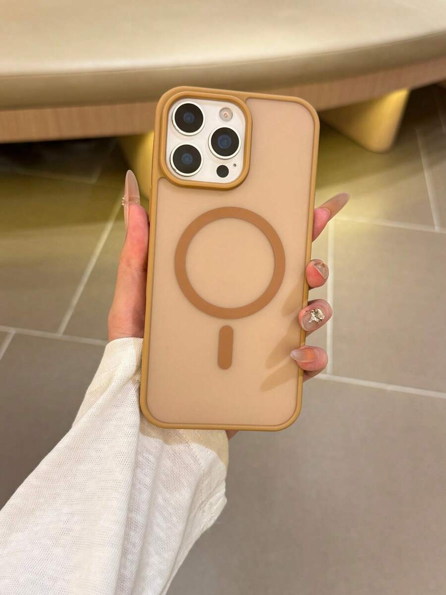 Luxury Matte Wireless Charging Shockproof Phone Case, Compatible With Apple 17/16/15/14/13/12/11 Pro Max, With Semi-Transparent Armor Protective Cover, New Model Compatible With IPhone 18 Pro Max, 18 Pro Phone Protective Case - Brown - View 1