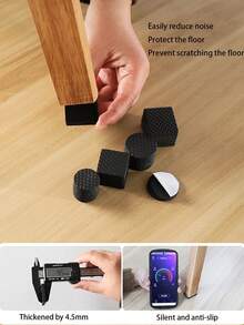30PCS Non-Slip Furniture Pads, Easy To Apply, Anti-Scratch, Noise Reduction, Floor Protection Pads, Material: Other Materials, Indoor/Outdoor Use Without Power, Chair Silent Foot Pads, Table/Chair/Stool Leg Protection Covers, Sound-Insulating Non-Slip Stickers, Furniture Anti-Collision Pads (Square/Round Randomly Sent) - A - View 6