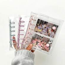 Carpeta de tarjetas fotográficas A7, máquina de encuadernación de libros Kpop, álbum para sesión fotográfica, álbum de fotos transparente, Mini álbum Kpop, soporte para tarjetas fotográficas - Blanco - Ver 1
