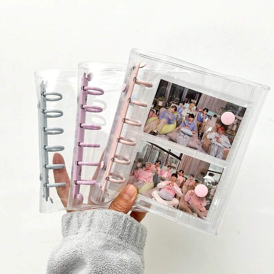 Carpeta de tarjetas fotográficas A7, máquina de encuadernación de libros Kpop, álbum para sesión fotográfica, álbum de fotos transparente, Mini álbum Kpop, soporte para tarjetas fotográficas - Blanco - Ver 1