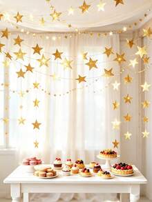 Shiny Star Party Bunting Decoration, Reusable, Space-Saving Storage, DIY Room Decor, Home Decor And Accessories, Christmas Decoration, Birthday Decoration, Party Decoration - Star Charm - View 11