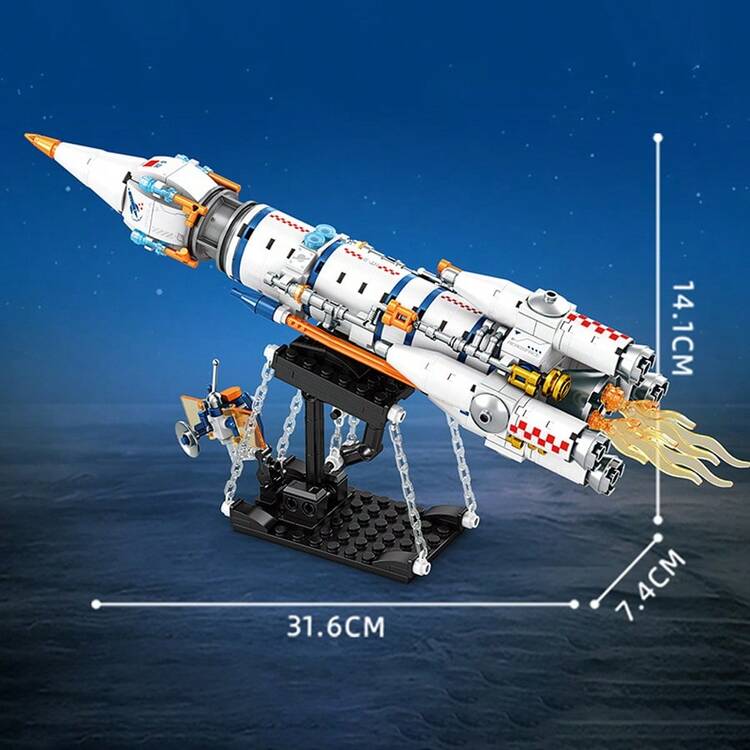 Space Rocket Building Block Set Series, Floating Rocket, Floating Astronaut, Floating Space Station, Floating Airplane, Ideal Gift For Aerospace Enthusiasts, Building Block Model, Educational Puzzle Toy, Children's Building Blocks, 8+, Suitable For Desk Decoration, Back To School Gift. - Multicolor - View 6