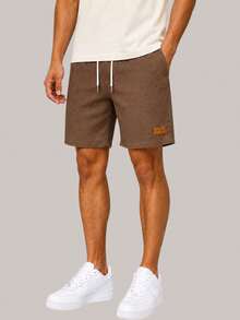Kit 5 Shorts De Linho Bermuda Mauricinho Masculino Casual Basico Confortavel Detalhe Etiqueta De Couro (Preto+Branco+Marrom+Verde Militar+colorido) - Verde Menta - Visão 7