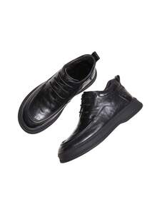 CAMEL CROWN Men's Business Casual Leather Shoes, Soft Sole, Anti-Slip, Comfortable, Breathable, Suitable For Formal Occasions - Black - View 3