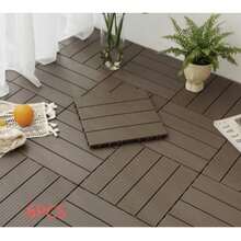 DIY Interlocking Patio/Yard Floor Tiles, Plastic Outdoor Balcony Ground Covering - A - View 15