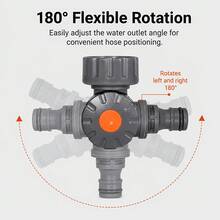 1pc 180° Rotating Threaded Garden Hose Adapter, Yard Faucet Accessory, Durable ABS Material, Fits 1/2in, 3/4in, 1in Threaded Faucets, Adjustable Water Direction; 4-Way Quick Connector, Suitable For European And American Garden Watering, Car Washing, Yard Cleaning, Quick Installation And Easy To Use - 1/4" Quick Connect Fitting - View 5