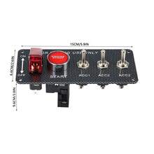12V Racing Car Engine Ignition Switch Panel: Start Button And Toggle Switch Combo, Carbon Fiber Look Dashboard Mounting Kit For Car, Truck, And Boat, Universal 12V Start Panel With LED Indicator, Racing Sports Accessory - A - View 3