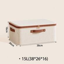 Kotak Penyimpanan Kain, Kotak Kain Lipat dengan Tutup, Cocok untuk Pakaian, Mainan, dan Penyimpanan Rumah, Bahan Linen, Pengatur Penyimpanan Kamar Tidur - nasi - View 7