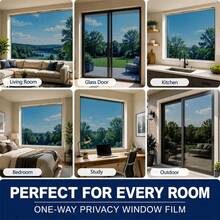 Glue-Free Anti-Static Heat-Insulating Glass Film, Blocks Intense Sunlight With One Application, Privacy And Anti-Peeping Synchronized, One-Way See-Through Effect, Effectively Prevents Outside Peeking During The Day, Suitable For Living Room Large Windows, Bedroom Bay Windows, Bathroom Partitions And More - 1PC - View 9
